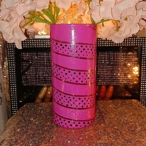HAND painted makeup brush holder 7.25H 3.25W